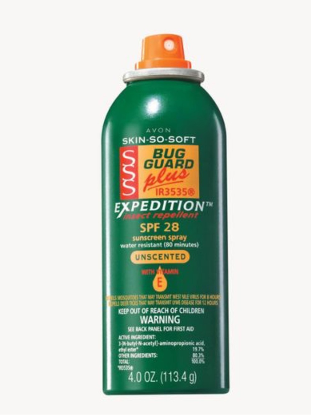 *AVON Skin-So-Soft Bug Guard Expedition SPF 28 Unscented Insect Repellent 4.0 oz